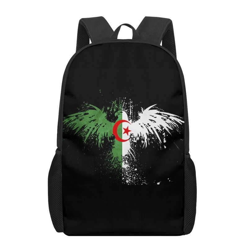 الجزائر العلم الأطفال حقيبة مدرسية للطفل الطباعة طفل على ظهره حقيبة مدرسية حقيبة الكتف الفتيان الفتيات كتاب حقائب Mochila infanti