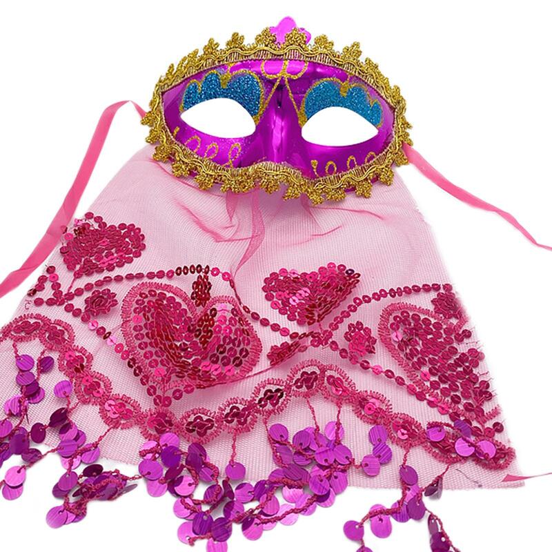 Voile de visage de danse du ventre pour femmes, accessoires de carnaval, masque pour les yeux, habillage
