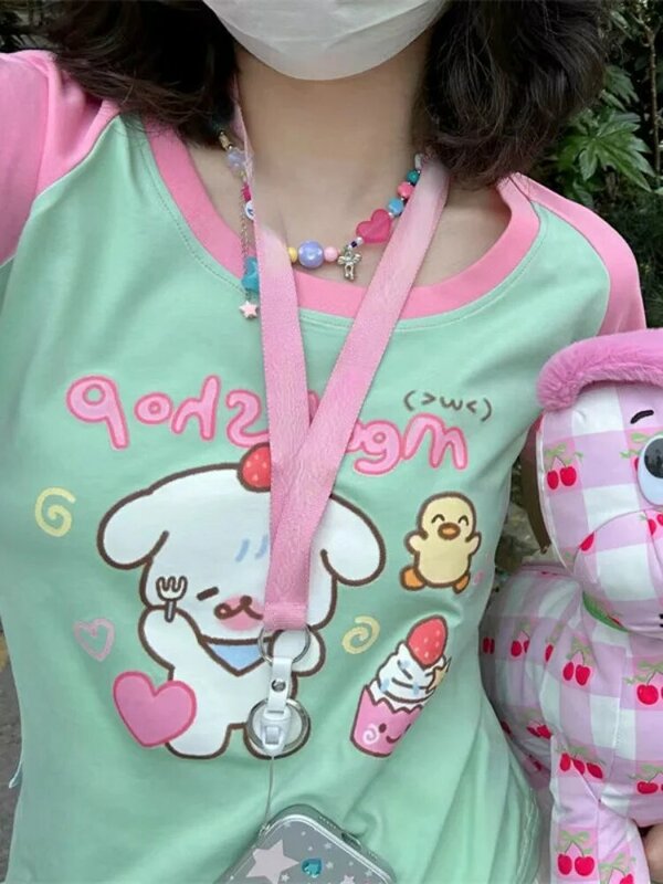 Y2k Emo Summer Women Korean Japanese Harajuku Short Sleeve Egirl Anime T-shirts Aesthetic Oversized Kawaii Tshirt Tops Clothes
