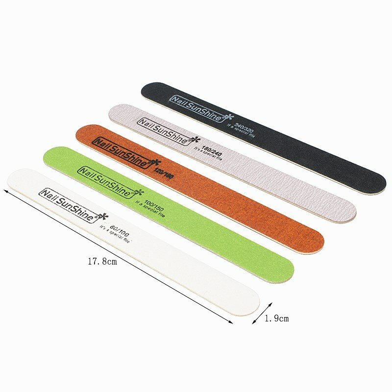NEW Fashion Strong Thick Wood Nail File Multi Grit Wooden Sandpaper Nails File For Manicure Buffing Straight Lime Nail Tools