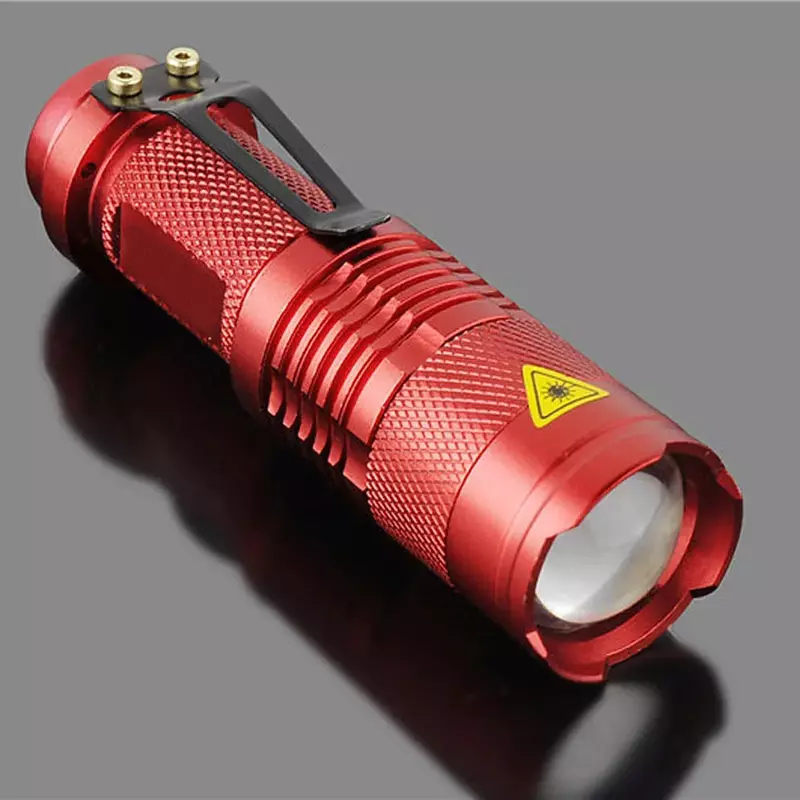 1200 Lumen Mini pocket LED flashlight lanterna Camping Hiking emergency Torch Adjustable Zoom Focus with Clip for Night Light