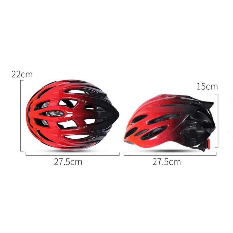 Helm Sepeda Ultralight Topi Keselamatan Tahan Benturan Dapat Disesuaikan Warna Gradien Cetakan Terintegrasi untuk Berkendara