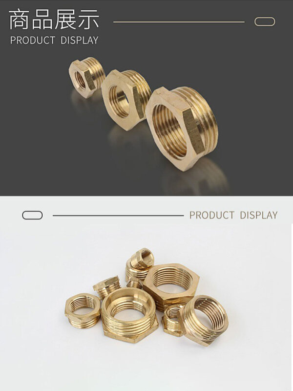 2 Pc Brass Hex Bushing Reducer Pipe Fitting 1/2 1/3 2/3 4-6/G1 To M Threaded Reducing Copper Water Gas Adapter Coupler Connector
