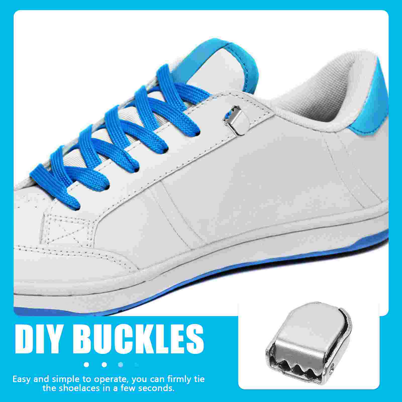 100 Pcs Shoelace Buckle Metal Locks Running Shoes Buckles Laces Premium Magnetic Hooks White Sneakers Clips Tail