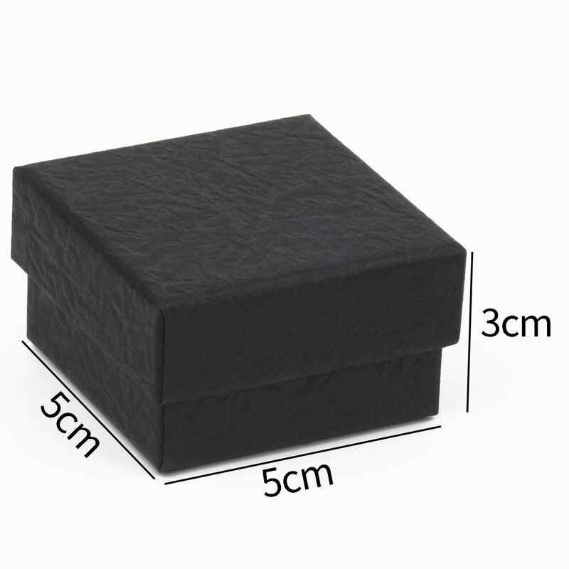 Black Paper Handmade Kraft Box, Embalagem De Jóias, Presentes De Casamento, Pulseira, Colar, Anel, Brinco, Acessórios, 1Pc