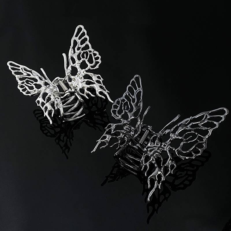Metal Butterfly Hollow Out Grip Liquid Butterfly Hair Claw Clip para Mulheres Back Head Grab Clip Hair Styling Tool Acessórios para o cabelo