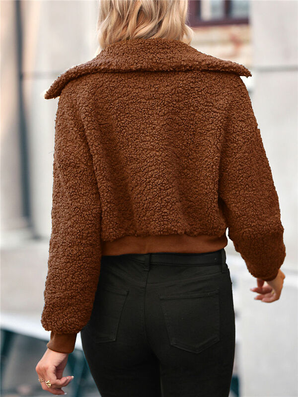女性のための豪華な模造毛皮のコート,暖かくて柔らかいフリース,厚くて人気のストリートウェア,ヒップホップのセーター