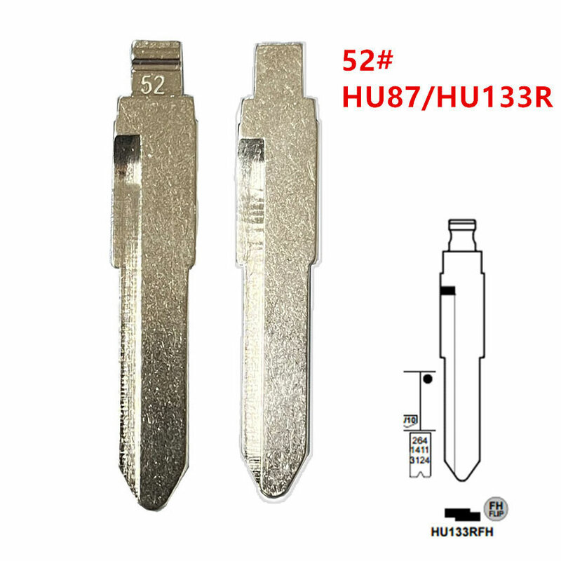 10pcs 52 # HU87 HU133R lama per chiave remota a vibrazione in metallo non tagliata per Suzuki Swift per keydiy KD xhorse VVDI JMD No. 52
