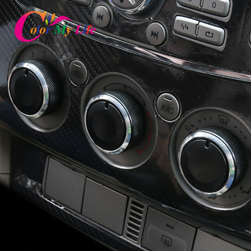 Perilla de interruptor de giro de aire acondicionado de coche, perilla de CA para Ford Focus 2 MK2 Focus 3 MK3 2005-2017 Mondeo C-MAX, 3 unids/set