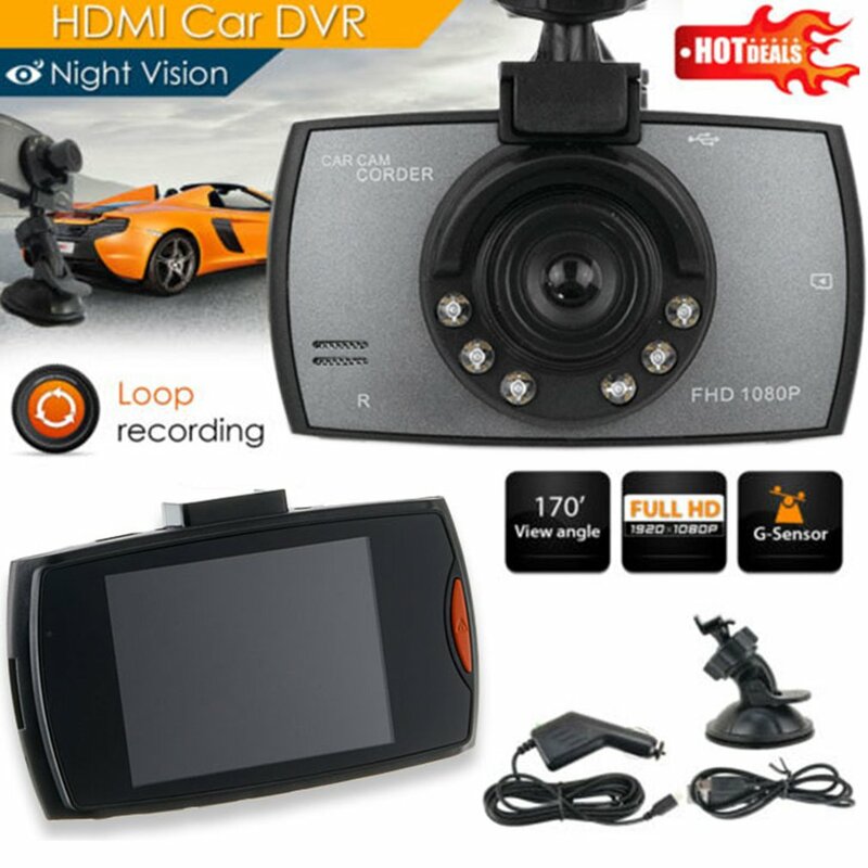 Catuo Recorder Video Auto Camera G30 2.4 "Volledige Dashcam 120 Graden Groothoek Bewegingsdetectie Nacht G-Sensor