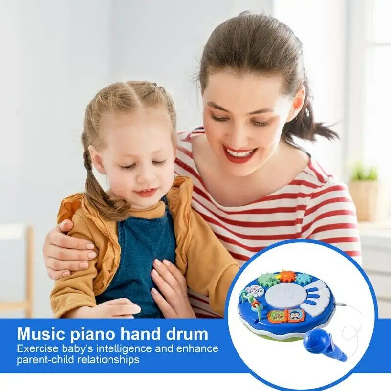Brinquedo multifuncional de mão para crianças, brinquedo de tambor elétrico, música batendo, brinquedo musical interativo
