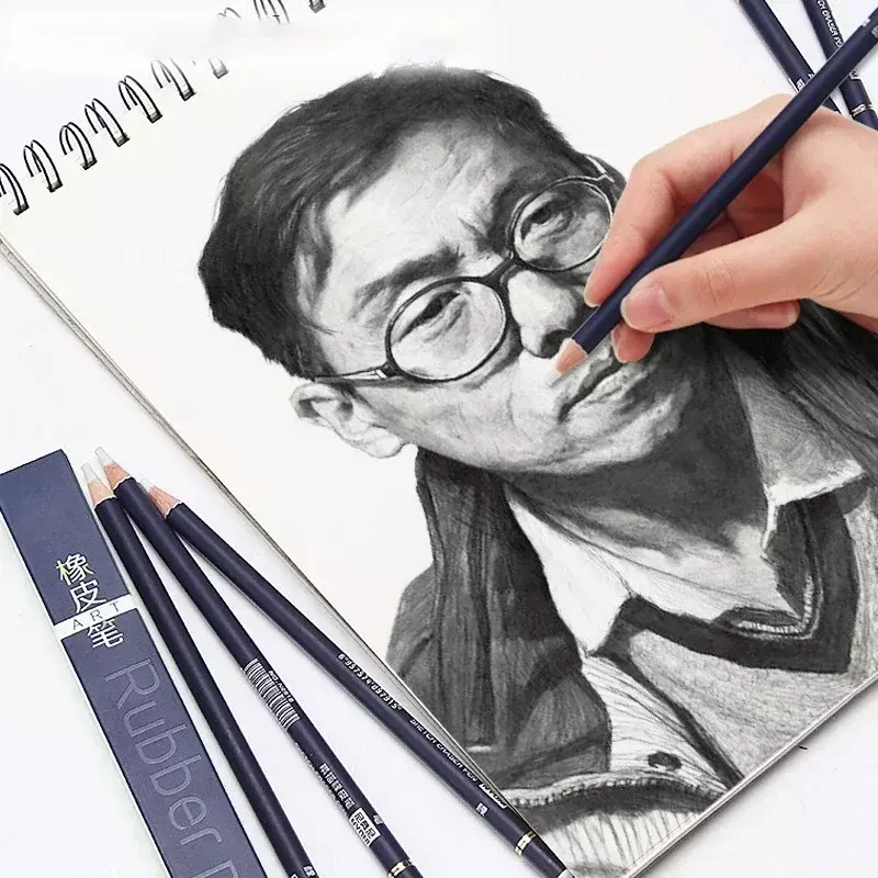 Penghapus bentuk pensil untuk menggambar lukisan sketsa presisi tinggi penghapus Highlighter profesional perlengkapan kantor sekolah Kawaii