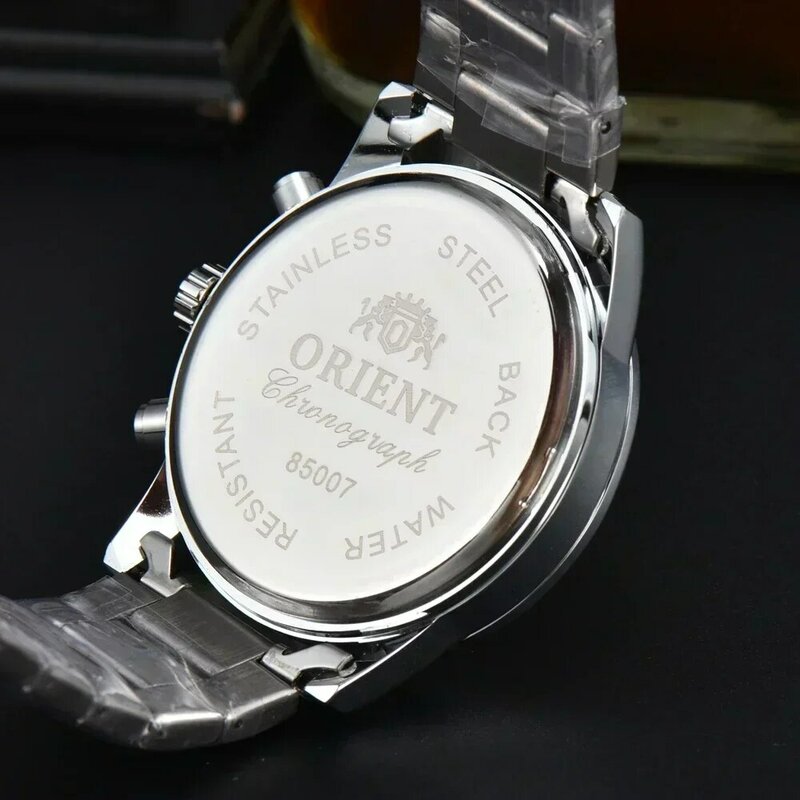 Top AAA Original Orient  Watches Mens Business Full Stainless Steel Automatic Date Watch Luxury Chronograph Sport Quartz Clock