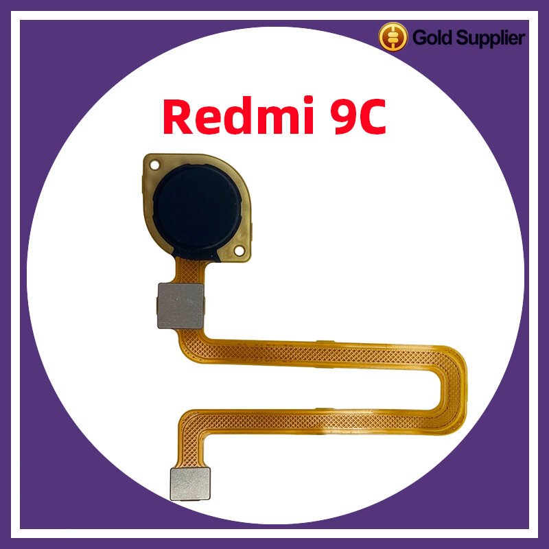 Sensor de impressão digital Scanner para Xiaomi Redmi 9C, Touch ID Conectar Placa Mãe, Botão Home, Cabo Flex, Original