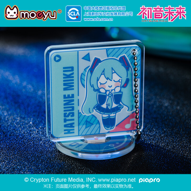 Moeyu Anime Miku Schlüsselbund Hängen Anhänger Vocaloid Cosplay Acryl Schlüssel Kette Action Figure Halter CD Stile Kyechains Cartoon
