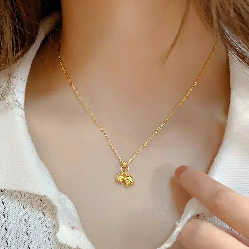 VIVILADY 925 Silver Freesia Lily of The Valley Chain Necklaces for Fashion Women Fine Jewelry Minimalist Accessories