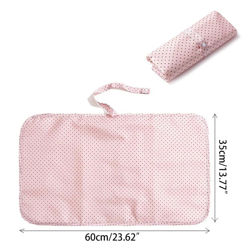 Portable Waterproof Diaper Changing Mat Nylon Foldable Nappy Pad Supplies for Baby Girls Boys Outdoor Traveling Washable