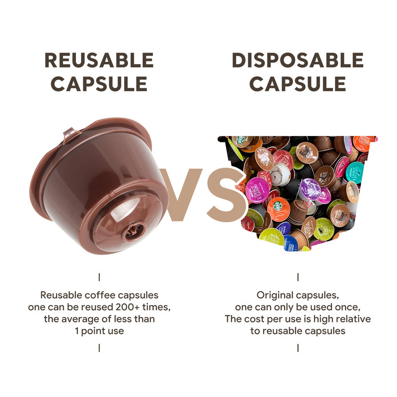 Capsules de Café Réutilisables pour Machine Dolce Gusto, Filtre, Tasse, Kit, Distributeur, Dosette, Tous les Jours, 1 à 10 Pièces