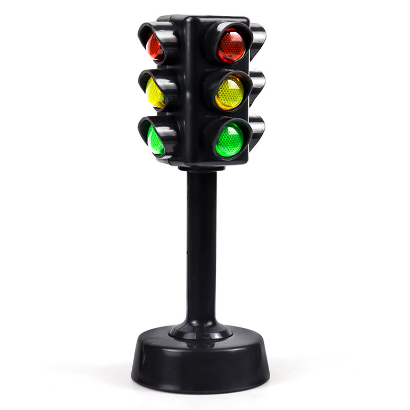 Simulado de dois lados semáforos sinal de estrada lâmpada crosswalk sinais com base aprendizagem precoce brinquedos para meninos e meninas
