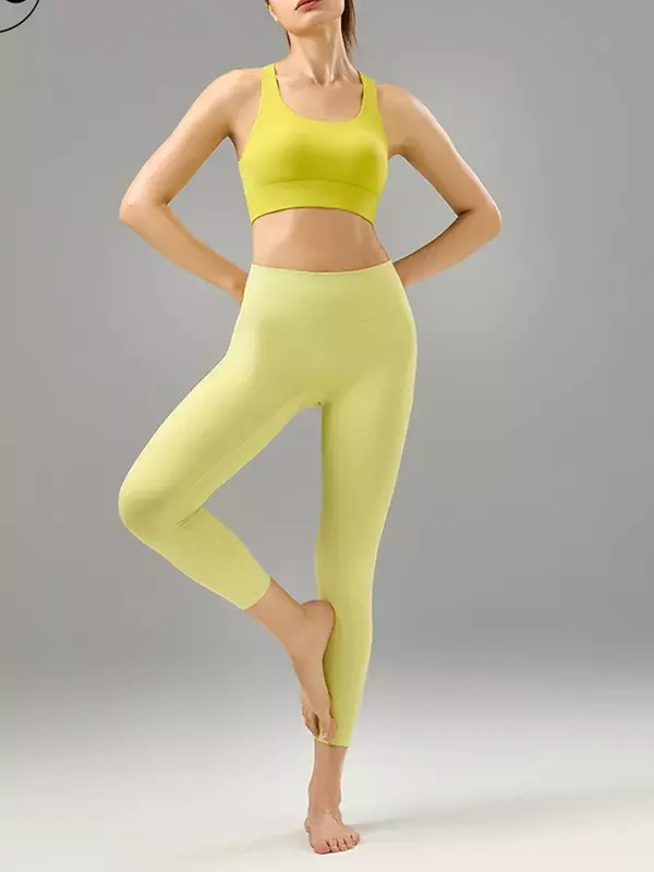 Pantaloni da Yoga estate nuovi collant sportivi a vita alta per l'anca pantaloni Fitness per addome nudo elastico alto