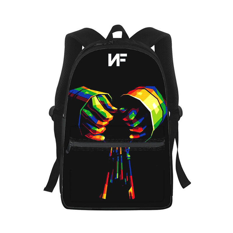 Rapper NF ransel Laptop Pria Wanita, tas punggung anak-anak, tas sekolah pelajar, motif 3D