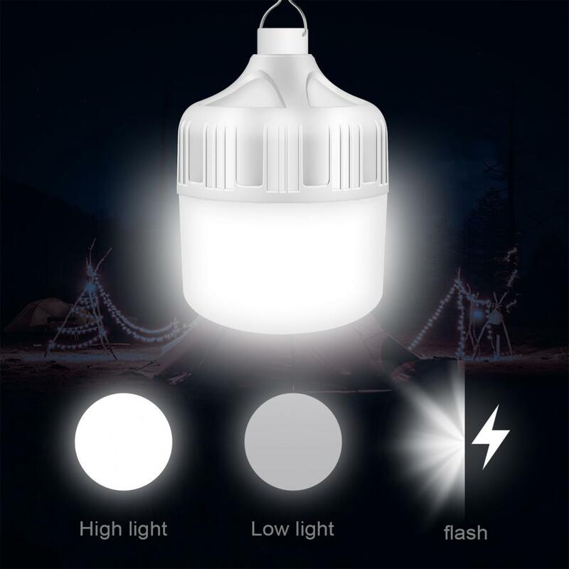 Lâmpada LED recarregável de emergência High Lumens, 3 modos para uso interno e externo, Super brilhante
