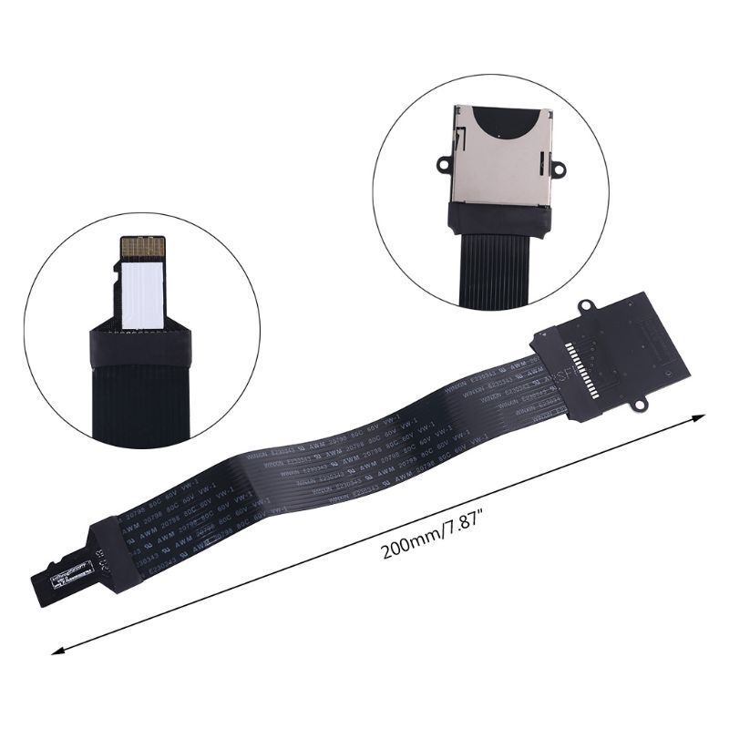 Micro SD TF to SD Memory Card Kit Male to Female Flexible Extender Extension Cable Adapter Soft Flat FPC Cable Extender