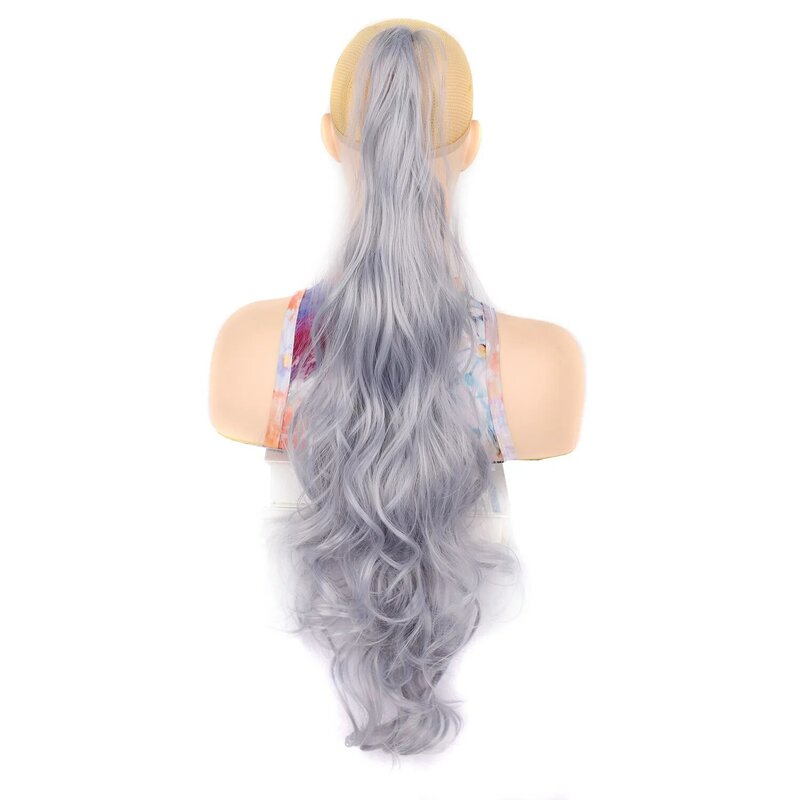 Wig women's chemical fiber 32inch wrap-around hair extensions women's ponytail magic wand ponytail hanging long curly wig