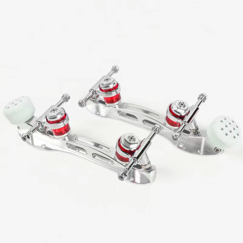 High Quality Professional Double Row Roller Skates Shoes CNC Base 6061 Aluminium Alloy Support Four Wheel  Fancy Accessories