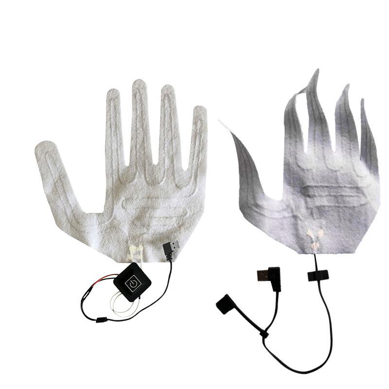 Зимние уличные Термоаксессуары для перчаток, перчатки из углеродного волокна с USB, нагревательные подушечки с электрическим подогревом для катания на лыжах и велосипеде