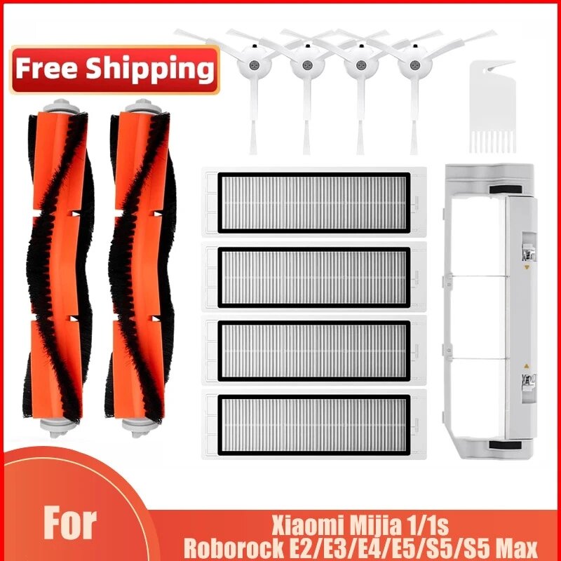 Hepa Filter For Xiaomi 1S Roborock S5 E5 S51 S55 S50 Max Main Side Brush Mijia Mi Robot Vacuum Cleaner Accessories Spare Parts