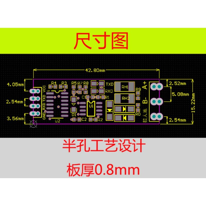 Módulo MCU TTL a RS485 485 a nivel UART de serie, HARDWARE de conversión recíproca, CONTROL de flujo automático, 10 Uds./lote