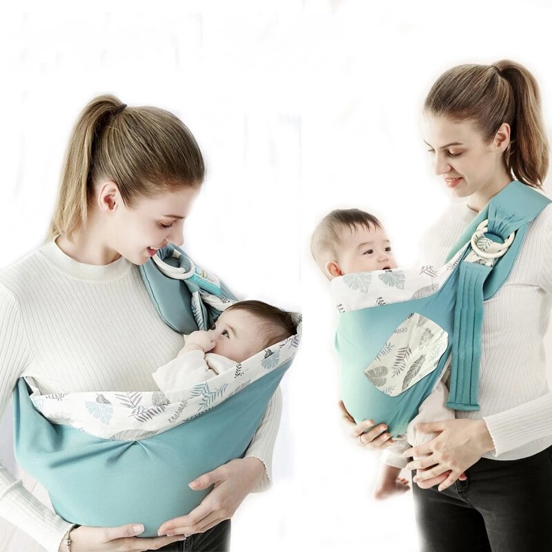 Envoltório do bebê recém-nascido estilingue dupla utilização continuar infantil enfermagem capa bebês portador tecido de malha amamentação caminhadas portadores (0-36m)
