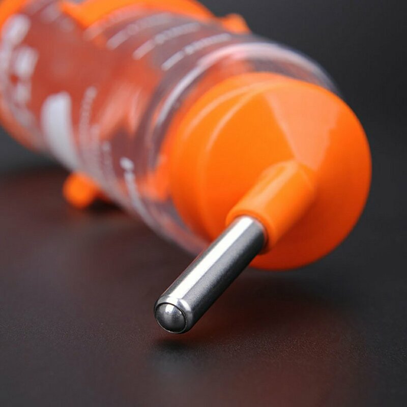 Bebedero automático para mascotas, dispensador de botellas de agua con boca de Metal para hámster, alimentador colgante, fuente de tubo con cabezal para beber, 250ML