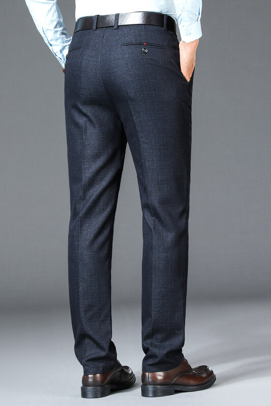 Pantalon de costume pour homme, en coton, de couleur unie, pour le travail, décontracté, formel, grande taille 29-42, printemps été