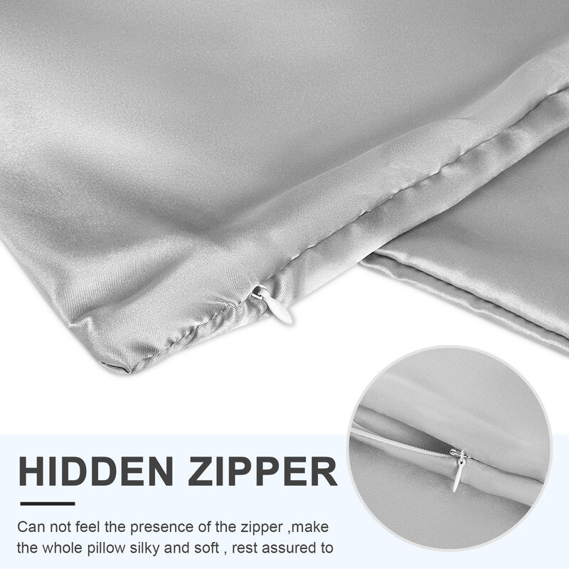 simulated silk Pillowcase For Hair and Skin Soft Breathable smooth and comfortable  Both Ice Silk Pillow Case with hidden zipper