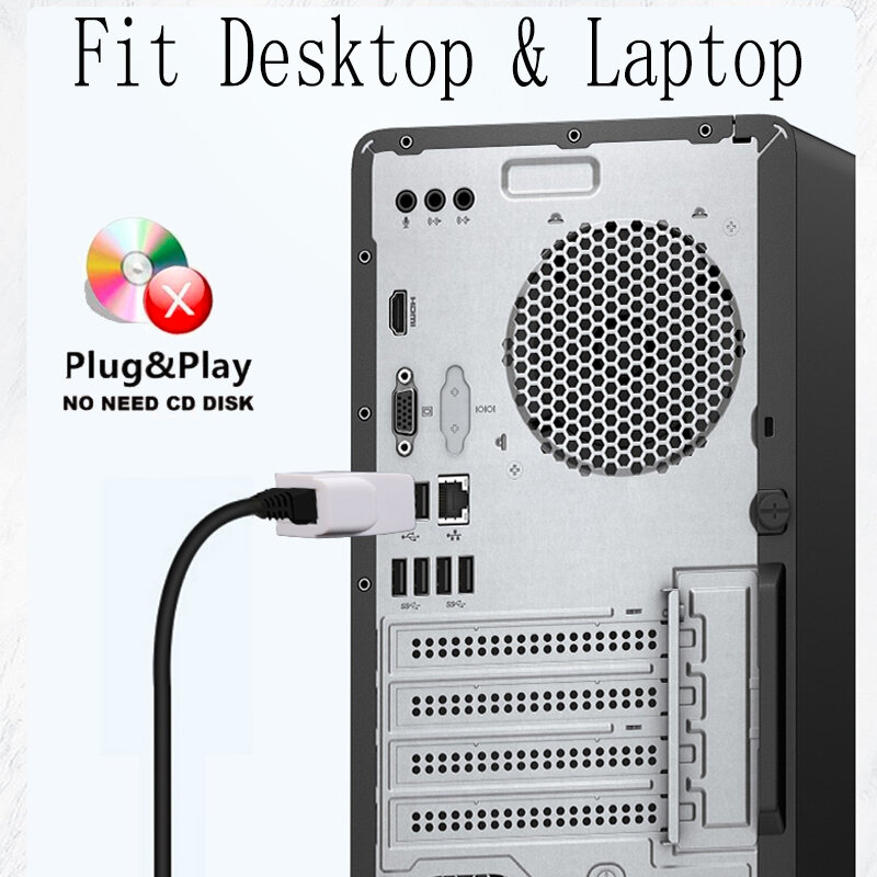 Adaptateur Ethernet USB vers RJ45, carte réseau Portable, 100Mbps, convertisseur sans lecteur, pour PC de bureau, Windows, Linux, Mac OS