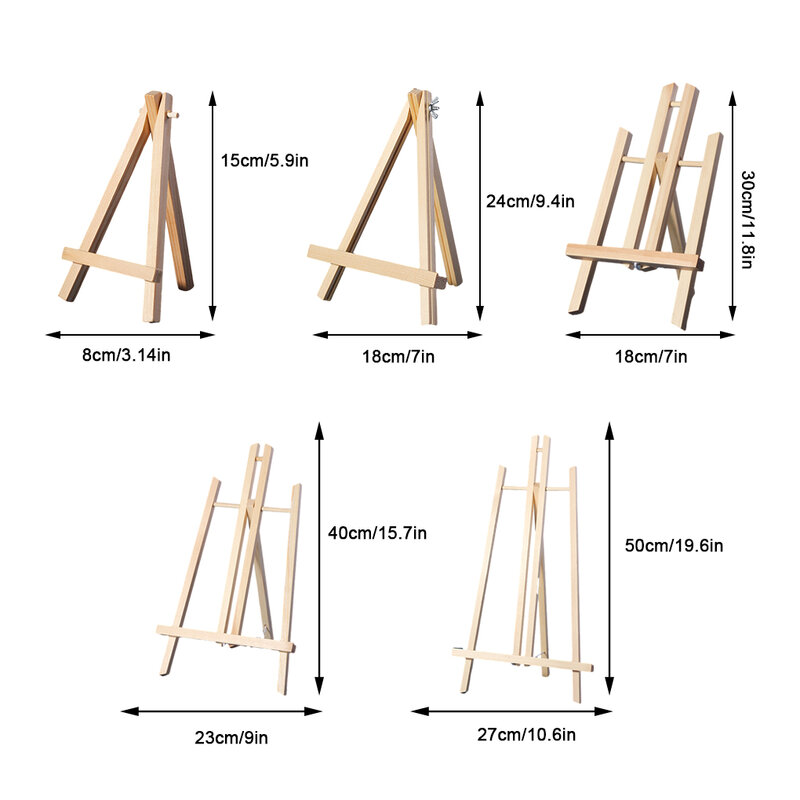 Bamboo Wood Yellow Outdoor And Indoor Wooden Easel Easy To Assemble And Carry Lightweight