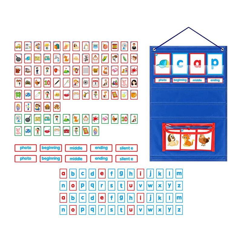 Tabla de bolsillo de construcción de palabras para niños, tarjetas de tienda de campaña, tabla de bolsillo de escritorio de aprendizaje de palabras para niños, Clases de Aprendizaje, grupos escolares en casa
