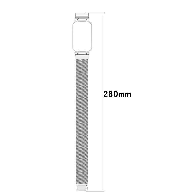 Uienie 18Mm Milanese Band Voor Xiaomi Redmi Band 2 Armband + Protector Case Bumper Smart Horloge Polsband Voor Redmi band2 Correa