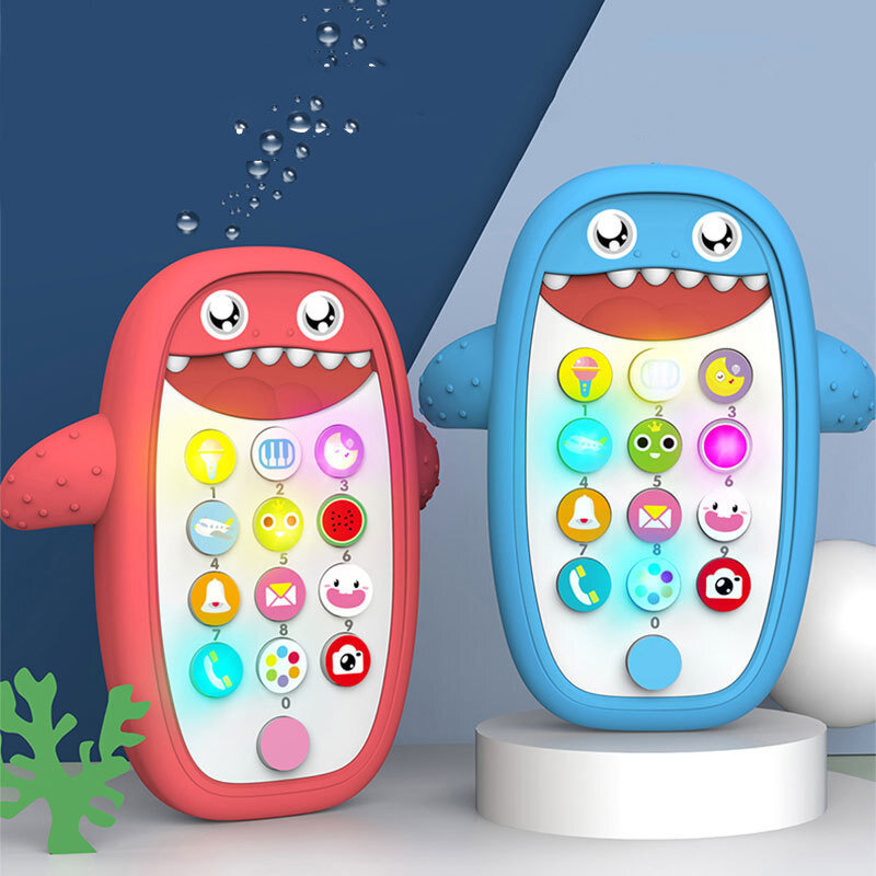 Puzzle mainan ponsel simulasi, mainan ponsel anak usia 0-3 tahun dengan lampu musik multifungsi