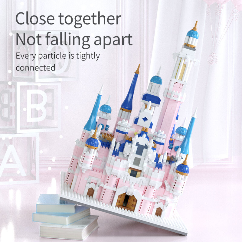 3341PCS Led-leuchten Stadt Mini Haus Cartoon Traum Märchen Prinzessin Schloss Architektur Bausteine Figures Bricks Spielzeug Für Mädchen