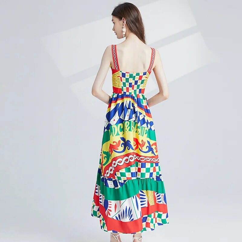 Женское лоскутное цветное контрастное винтажное платье-комбинация с принтом облегающее платье