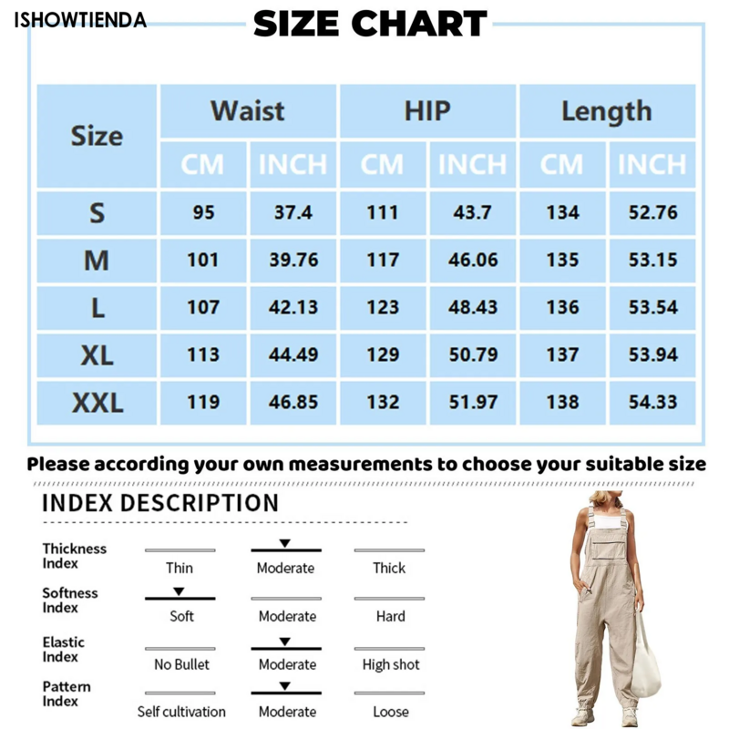 Women's Sleeveless Overalls Jumpsuit Casual Loose Adjustable Straps Bib Long Pant Jumpsuits With Pockets Adjustable Straps Bib L