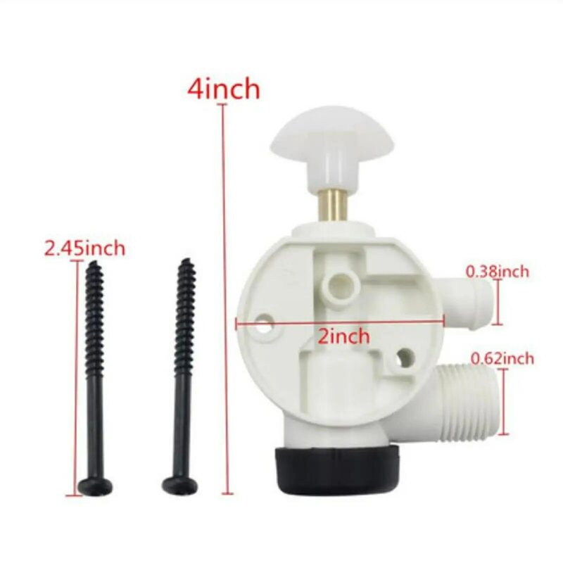 RV Water Valve Assembly with Screws ,White ,Vehicle Spare Parts Easily Install