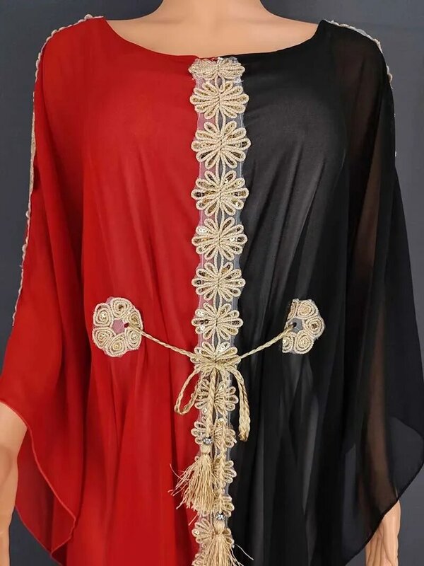 Африканское женское платье из шифона в европейском и американском стиле с цветным галстуком, ретро платье, африканские свободные платья 8637 #