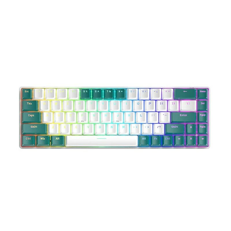 Keyboard berkabel 60% komputer, papan ketik mekanik nirkabel permainan desktop oem rgb mini teclado laptop keycap