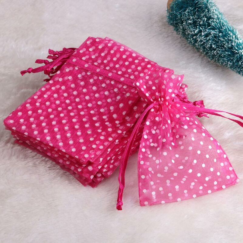 25 Stks/partij Organza Candy Bag Hight Qulity Stip Trekkoord Zakjes Voor Wedding Christmas Party Sieraden Verpakking Gift Bags
