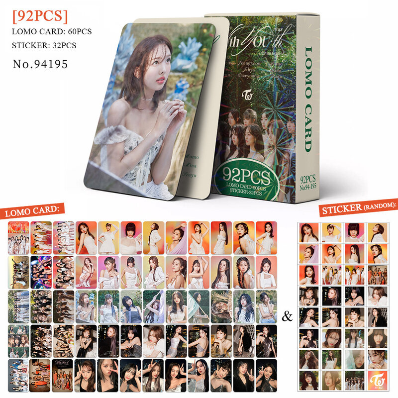 92 pz Kpop due volte fotocard AlbumsWith YOU-th LOMO Card Photo Card Momo Sana IM NAYEON Tzuyu per i fan collezione cartolina