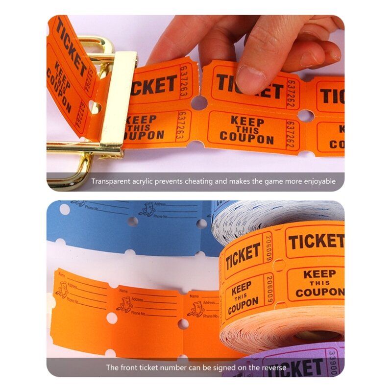 Assorted in 6 Colors 1000 Count Single Roll Raffle Tickets for Event, Carnivals, Door Prizes for Carnival Party Decor